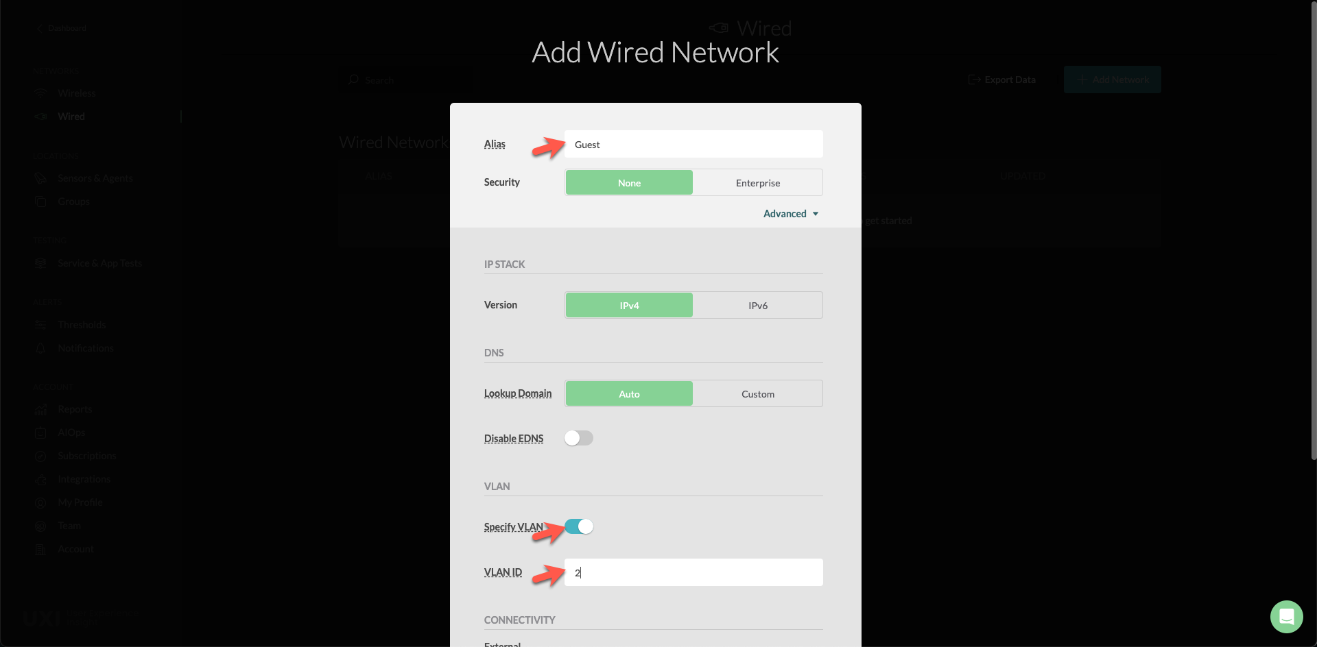 Add Wired Network