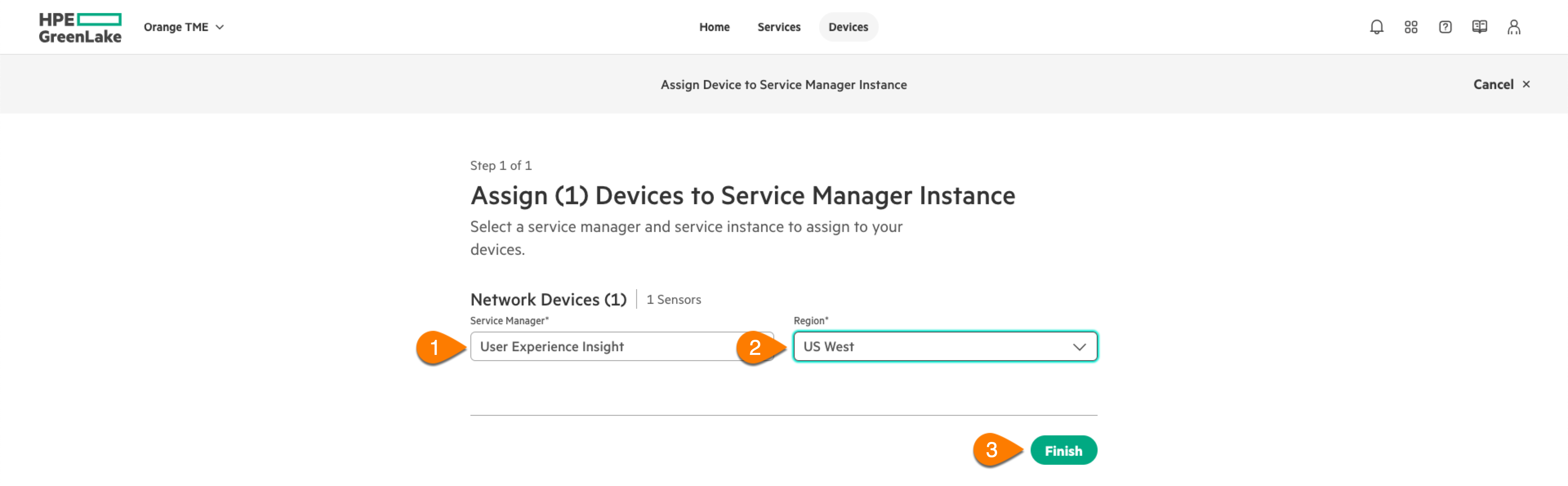 UXI Assign Devices to Service Manager