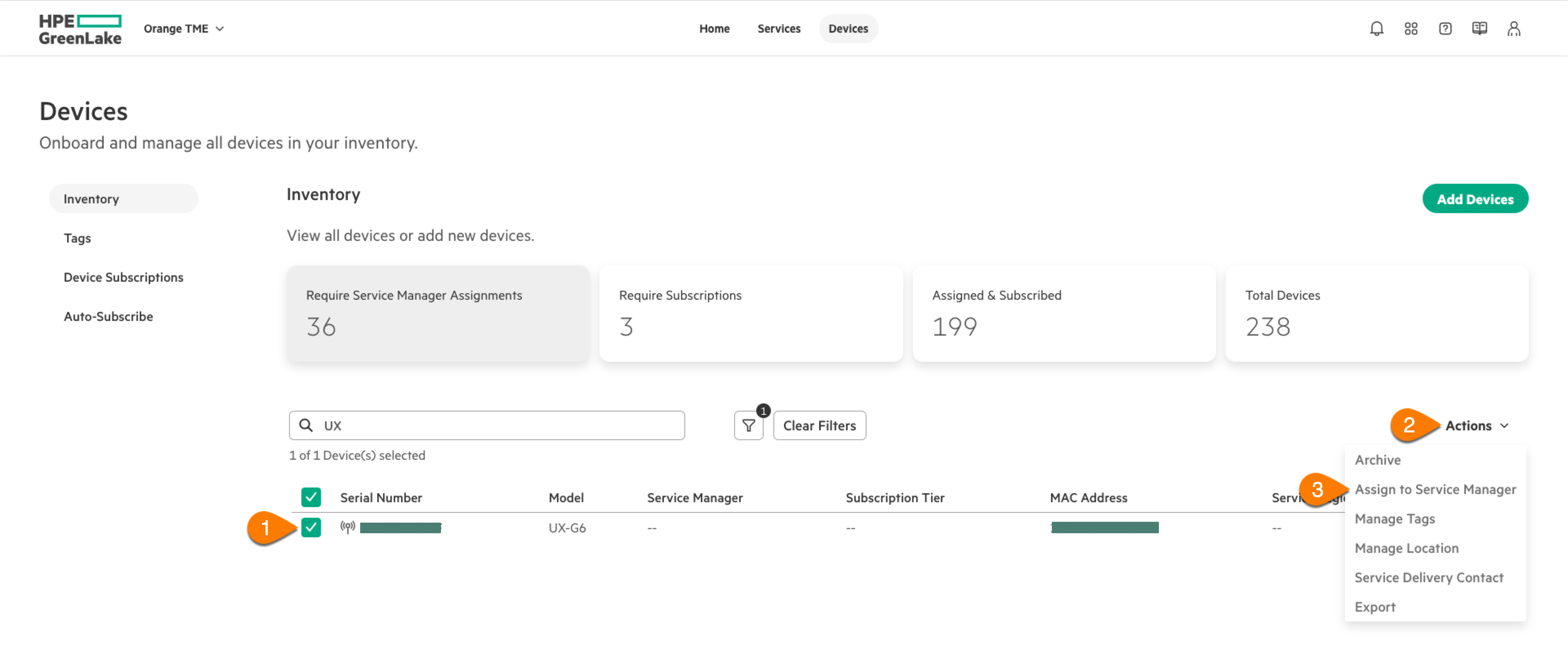 UXI Assign to Service Manager