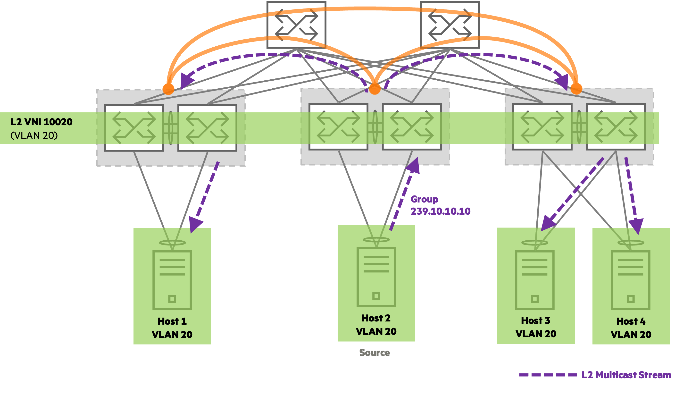 "** VXLAN L2 multicast without IGMP snooping **"